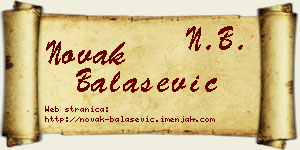 Novak Balašević vizit kartica